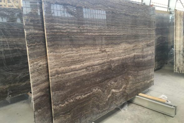 Dark Silver-Titanum Travertine Slab