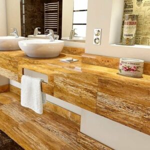 Yellow Travertine Sink